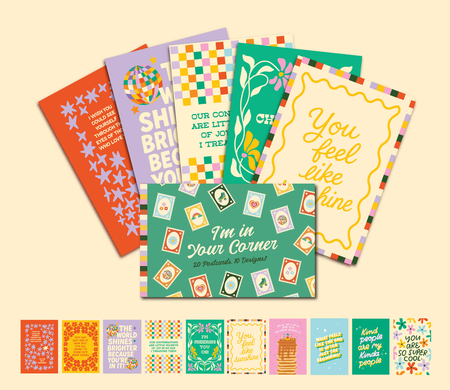 I'm In Your Corner Postcard Pack (20 postcards, 10 designs!)